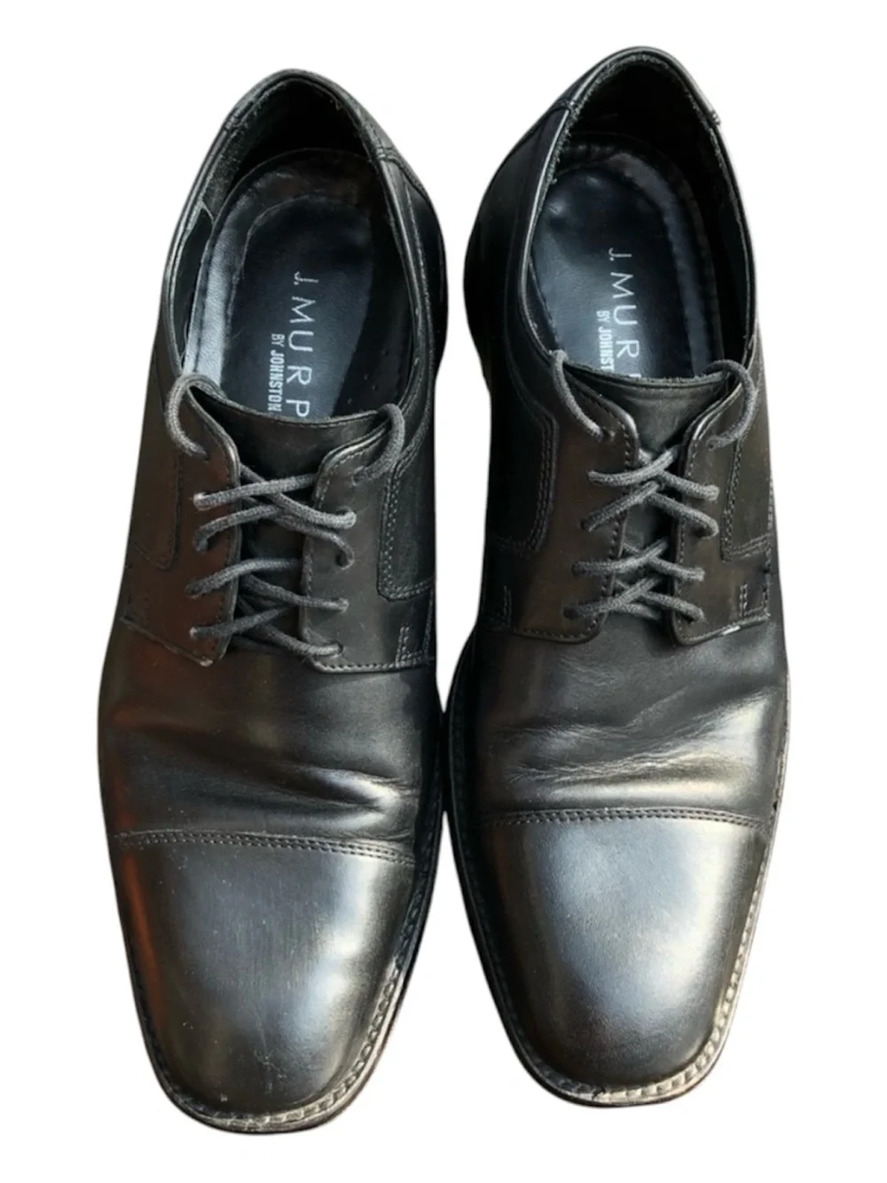 Johnston & Murphy Black Leather Cap Toe Oxford Dress Shoes Men's Size 9.5